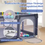 CHOLY Baby Laufstall 128x128cm – Sicherer Spielbereich mit Schaumschutz für Babys & Kleinkinder – Bild 4
