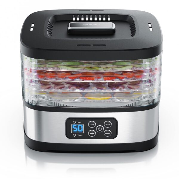 Arendo Dörrautomat Edelstahl 240W – 5 Etagen Dehydrator mit Timer & Temperaturregler