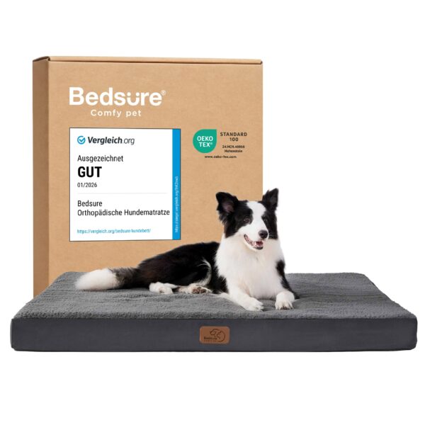 BEDSURE Orthopädisches Hundebett 112x81cm – Egg-Crate Schaum & Sherpa für grosse Hunde