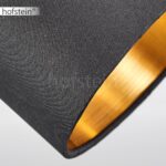 HOFSTEIN Wandleuchte Alsen – Retro Wandlampe Schwarz/Gold mit Stoffschirm & Schalter – Bild 4