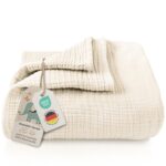 LAYNENBURG Premium Musselin Babydecke 120x120cm – 4-lagig, 100% Baumwolle, Öko-TEX