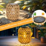 2er-Pack Solarlaterne mit Rattan-Design – Wetterfeste Solar-Lampions für Garten & Balkon – Bild 4