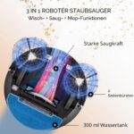 Venga! VG RVC 3000 BK Saugroboter mit Wischfunktion – 3in1 Reinigungsgerät für alle Böden – Bild 2