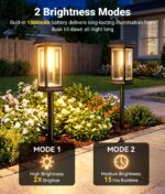 RECHOO Solarleuchten 4er Set – Warmweiss Gartenbeleuchtung mit Metall-Erdspies & 2 Modi – Bild 2