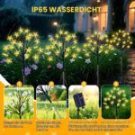 Ninonly Solar Sternleuchten 4er Set mit 80 LED & Fernbedienung – IP65 Weihnachtsdeko für Garten – Bild 4