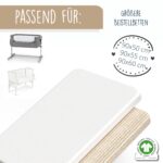 mimaDu 2er Set Spannbettlaken 90x55 cm Bio-Baumwolle – Weiches Babybett-Laken für Beistellbetten – Bild 3