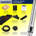 MASKO Industriestaubsauger 30L Nass-Trockensauger 1800W mit HEPA-Filter & Steckdose – Bild 8