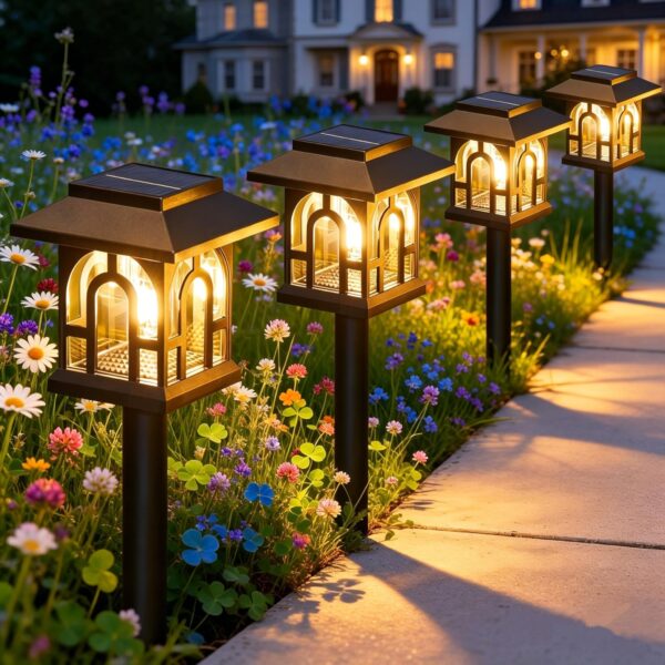 TuyLuxe 8er Set Solarleuchten Garten – Warmweiss 3000K LED für Außen, Hof & Balkon