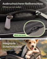 Knupis Katzenrucksack & Hunderucksack bis 7 kg – Wetterschutz & Ausbruchsicher – Bild 6