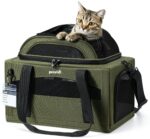 Pecute Katzentransportbox erweiterbar, flugzeugtauglich – 42x28cm grün für Katzen & kleine Hunde