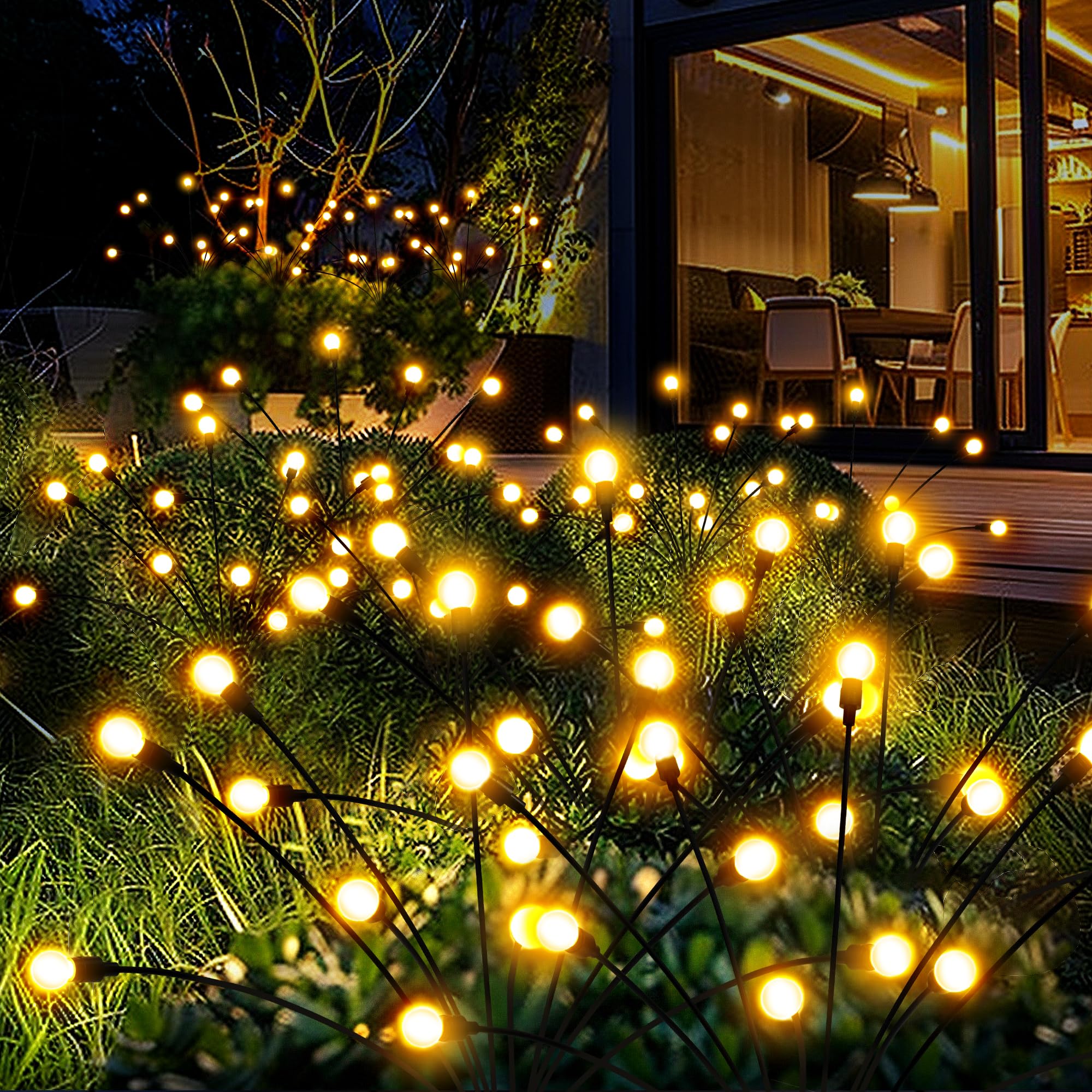 PATIOPIA Firefly Solar Gartenleuchten 8er Set – Warmweiss LED Außenbeleuchtung IP65