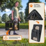 CADOCA® Hundebox XXL 90x60x66cm – Faltbare Transportbox mit Liegedecke für Hunde & Katzen – Bild 4