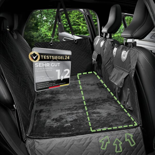 Fellgefährten Hundedecke Auto Rückbank – Rutschfeste Autoschondecke mit Polsterboden
