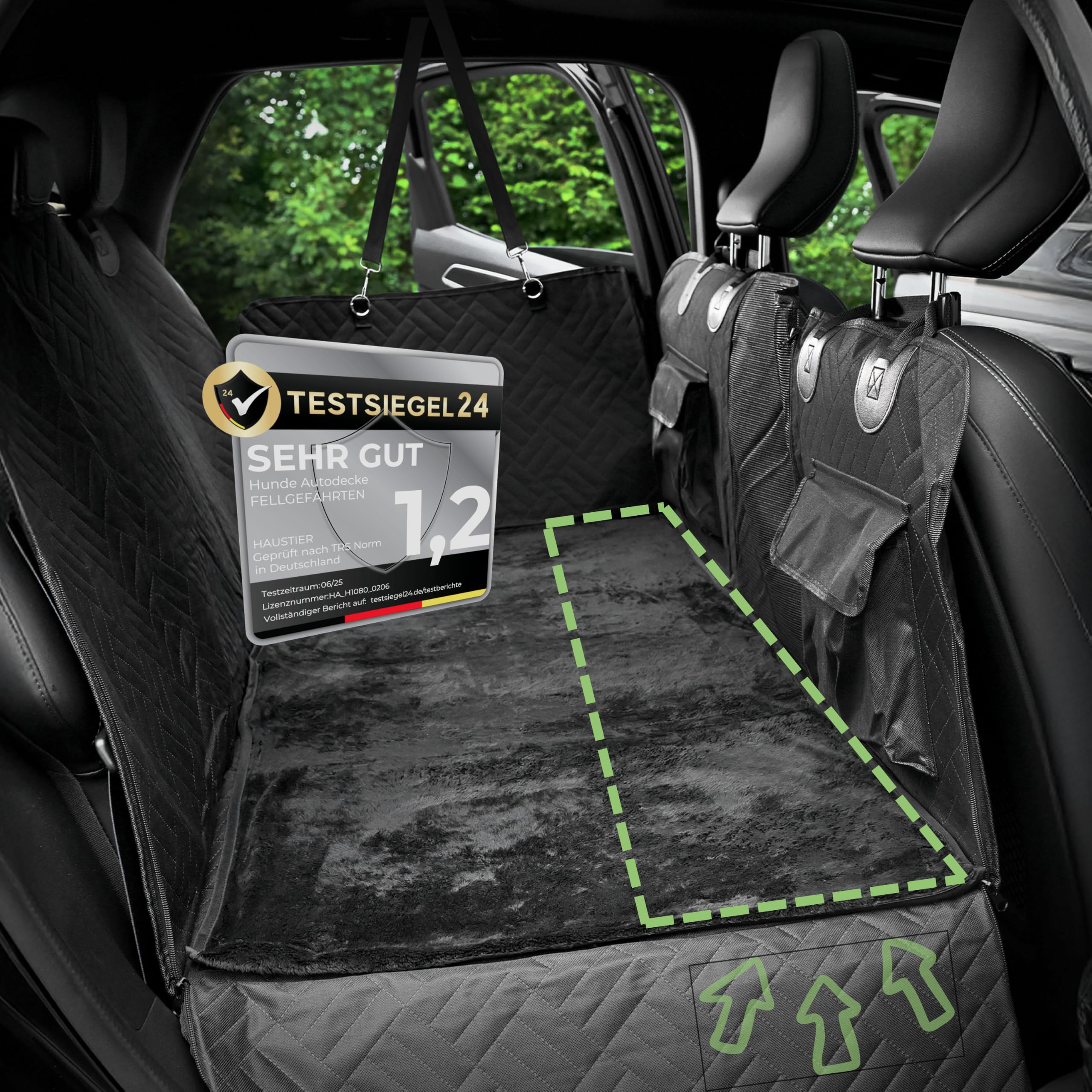 Fellgefährten Hundedecke Auto Rückbank – Rutschfeste Autoschondecke mit Polsterboden