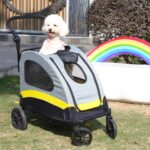 BingoPaw Hundewagen bis 20kg – Faltbarer Hundetrolley mit Bremse & Netzfenstern – Bild 4