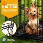 TRESKO® Hundekäfig 122x74,5x80,5 cm faltbar – Transportbox mit 2 Türen & Bodenschale – Bild 6