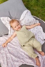 LÄSSIG Mulltücher 3er Set 80x80 cm – Spucktücher aus Bambusviskose für Babys – Bild 2