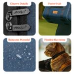 CADOCA® Katzentransportbox Faltbar bis 20kg – Atmungsaktiv mit Schultergurt & Regenschutz – Bild 8