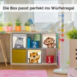 GLÜCKSWOLKE Aufbewahrungsbox 33x33x33 cm mit Affen-Motiv – Spielzeugkiste für Kinderzimmer – Bild 3