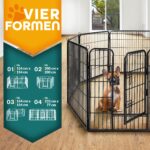 TRESKO® Welpenlaufstall 80 cm – 8-teilig faltbar mit Tür & Erdankern für Hunde & Kleintiere – Bild 2