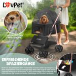 LOVPET Hundewagen 2in1 – Faltbarer Hundebuggy bis 20 kg mit 360°-Rädern & Zubehör – Bild 3