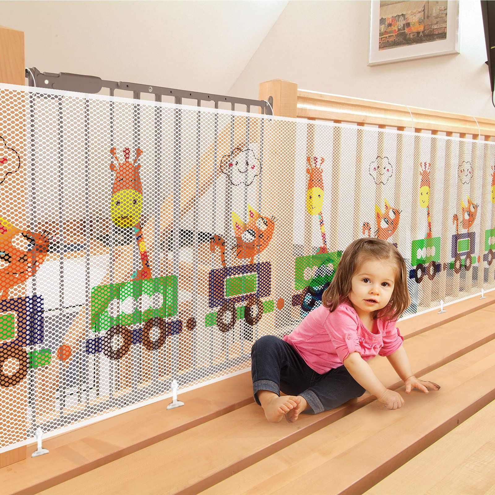 Yiomxhi Kindersicherheitsnetz 300x74 cm – Treppen- & Balkonnetz mit Zellulardesign