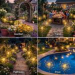 btfarm Solarlampen 4er Set mit 120 LED & 8 Modi – Wetterfeste Gartendeko Warmweiss – Bild 7