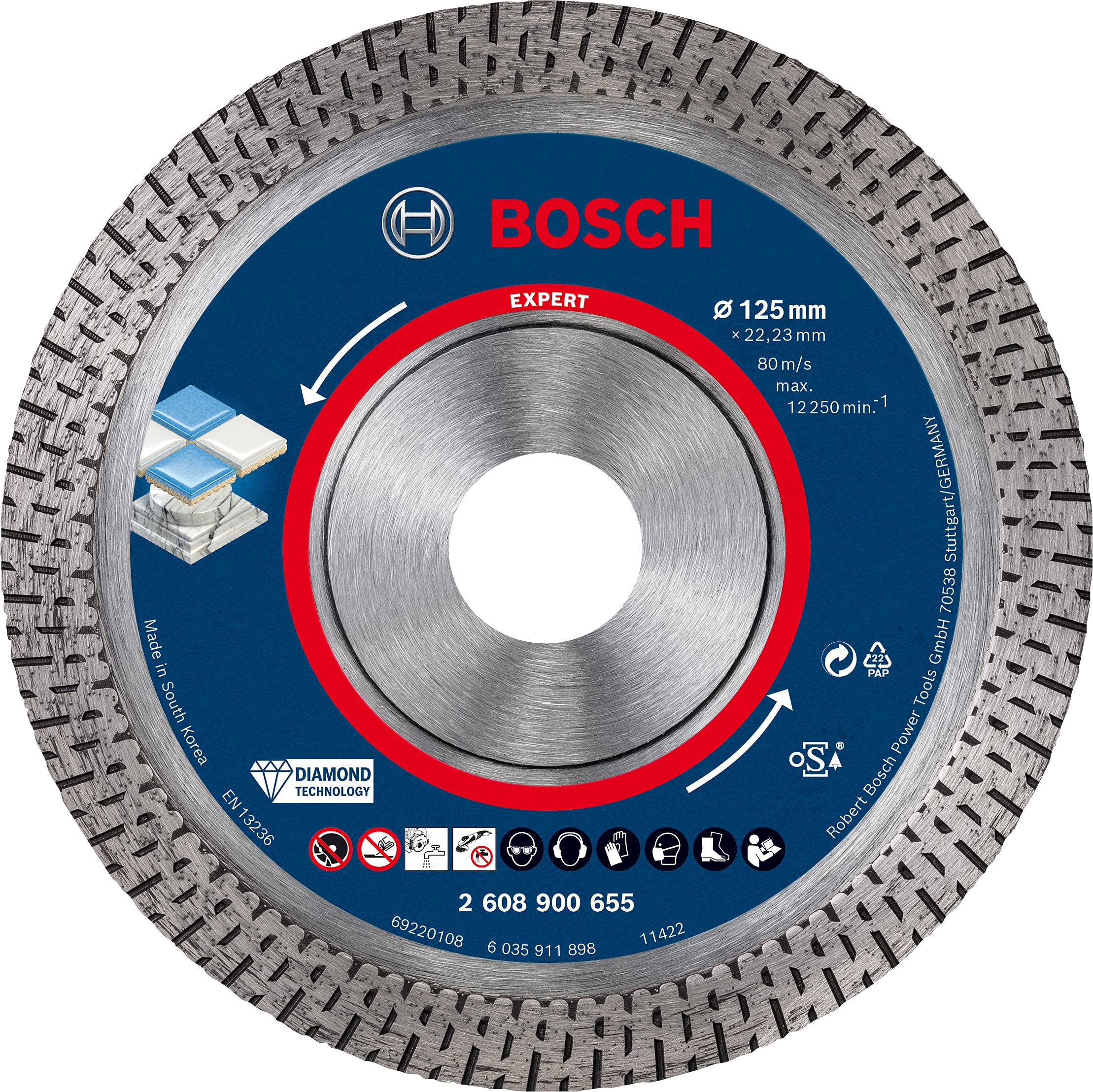 Bosch EXPERT Hard Ceramic Diamanttrennscheibe 125 mm – Präzise Schnitte in Hartfliesen