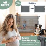KIDIZ® Treppenschutzgitter ausziehbar 0–140 cm – Einhandbedienung für Babys & Haustiere – Bild 5