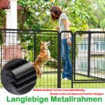 XMTECH 6-teilig Welpenauslauf 80 cm – Faltbares Freilaufgehege mit Tür & Erdankern – Bild 7