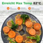 NutriChef Dörrautomat mit 5 Einschüben – Nährstoffschonendes Dörrgerät für Obst, Fleisch & Gemüse – Bild 6
