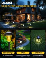LuJasi Solarleuchten Garten 12er Set IP65 – Warmweisse Gartenbeleuchtung mit Projektionen – Bild 2