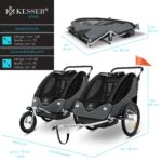 KESSER® 2in1 Kinderfahrradanhänger mit Federung & Joggerfunktion – für 1-2 Kinder bis 40kg – Bild 2