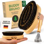 BUDDY BRUNO® Hundebürste Kurzhaar mit Naturborsten – Premium Fellpflege für Hunde & Katzen