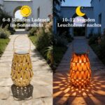 Freekite Handgeflochtene Solar-Laterne – Wetterfeste Gartendeko mit automatischer Dämmerungserkennung – Bild 4