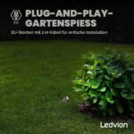 Ledvion LED Erdspiessstrahler Aluminium IP65 – Gartenbeleuchtung mit 2m Kabel & GU10 – Bild 8