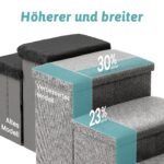 COZY KISS Hundetreppe 43x97x56cm mit Stauraum – Faltbare Haustiertreppe für kleine Hunde – Bild 6