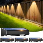 4er Set Solar Wandleuchten mit RGB 9 Farben & 11 Modi – IP65 Zaunbeleuchtung für Garten