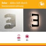 Paulmann LED Solar Hausnummer 3 – IP44 Warmweiss mit wechselbarem Akku – Bild 2