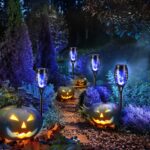 Geemoo Solar Gartenfackeln 6er Set – Blaue Flammeneffekt Solarleuchten IP65 für Aussen – Bild 4