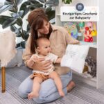 ODOXIA Baby Meilenstein Decke 115x115 cm – Runde Foto-Monatsdecke mit Holzrahmen – Bild 7