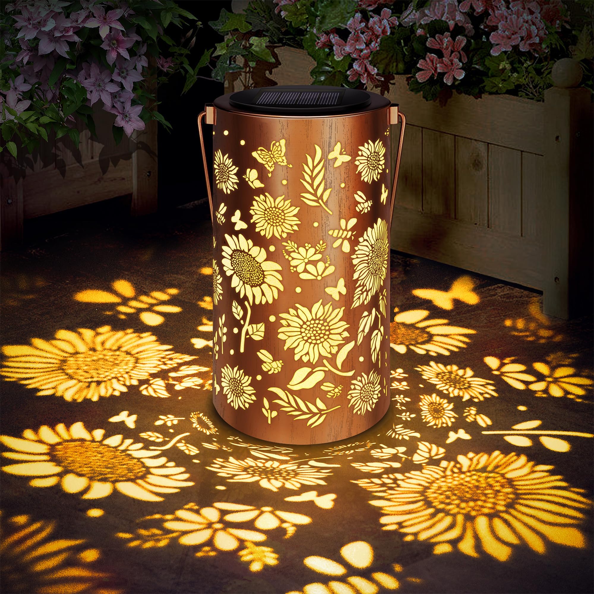 Blakapoo Sonnenblumen-Solarlampe – IP65 Wasserdicht Gartendeko mit LED für Balkon & Terrasse