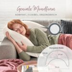 Theraline Plüschmond Stillkissen mit Perlenfüllung – Ergonomisches Mehrzweckkissen Creme – Bild 5