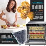 Arendo Dörrautomat Edelstahl 700W – 8 Einlegefächer mit 6700 cm² für Obst & Fleisch – Bild 5