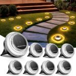 Uwithm 8er Set Solar Bodenleuchten Aussen – IP68 Solarlampen mit 4 LEDs für Garten & Terrasse