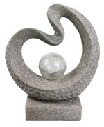 Arnusa Solarleuchte Skulptur Granit-Optik 39 cm – Moderne Gartenbeleuchtung mit Glaskugel – Bild 2