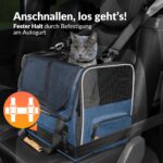 CADOCA® Katzentransportbox Faltbar bis 20kg – Atmungsaktiv mit Schultergurt & Regenschutz – Bild 4