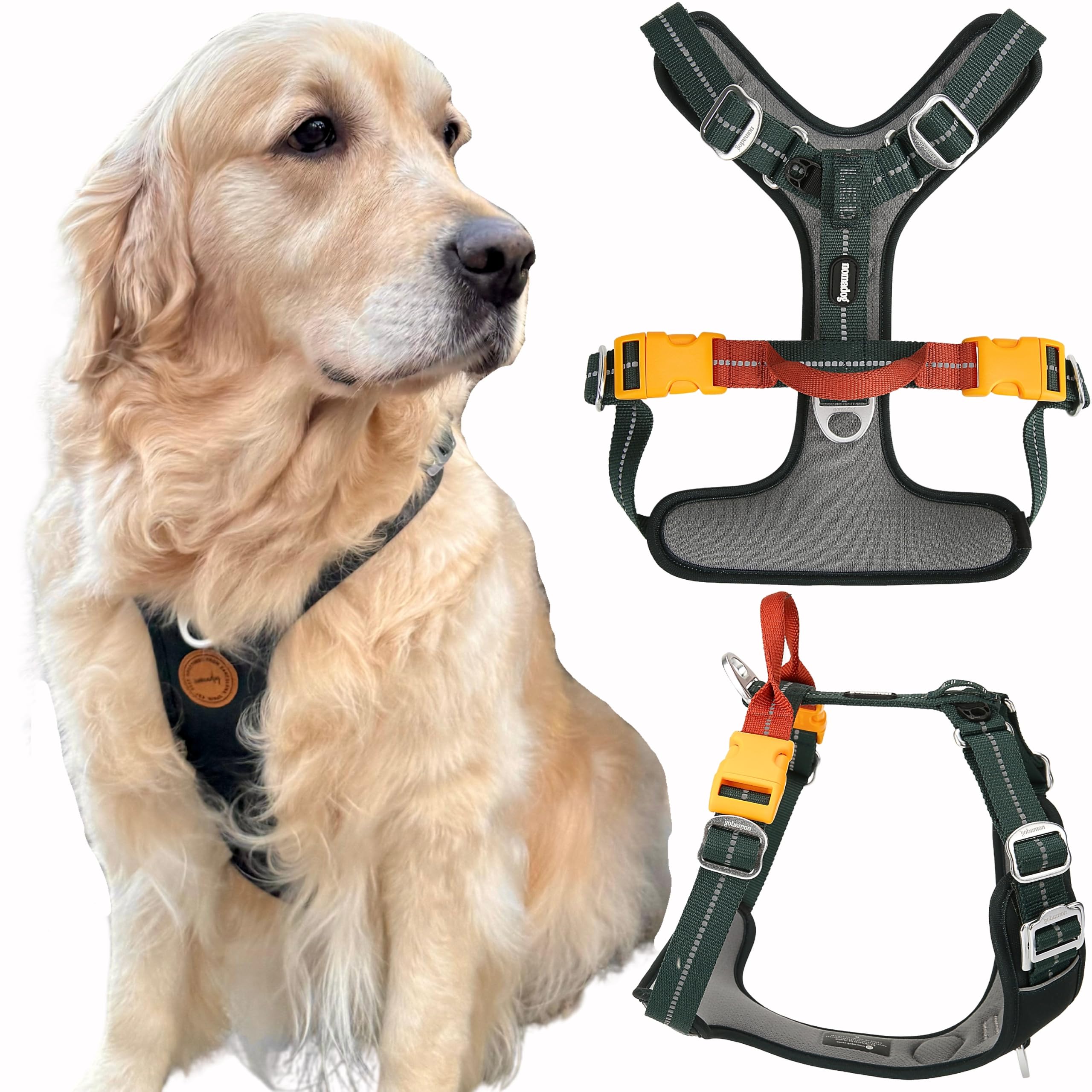 Nomadog Trailblazer Anti-Zug Hundegeschirr Grösse L – Gepolstert & Reflektierend für grosse Hunde