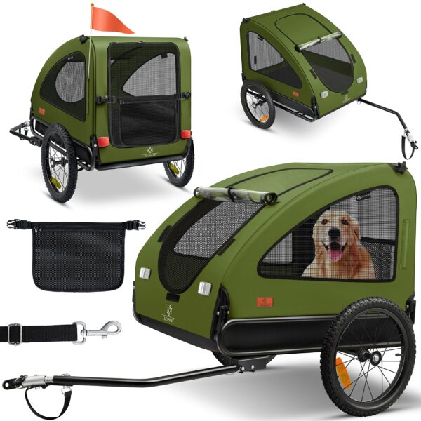 KESSER Hundeanhänger Boxer 2-in-1 Hundebuggy – 250L Fahrradanhänger für kleine bis mittelgroße Hunde