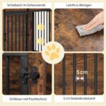 Hzuaneri Hundebox Möbel 69 cm mit 2 Türen – Vintage Hundekaefig & Beistelltisch – Bild 4